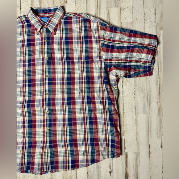 Pendleton Woolen Mills Shirt Mens XL Short Sleeve Plaid Red/Blue USA - Picture 3 of 9